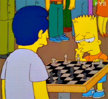 Bart jugando al ajedrez